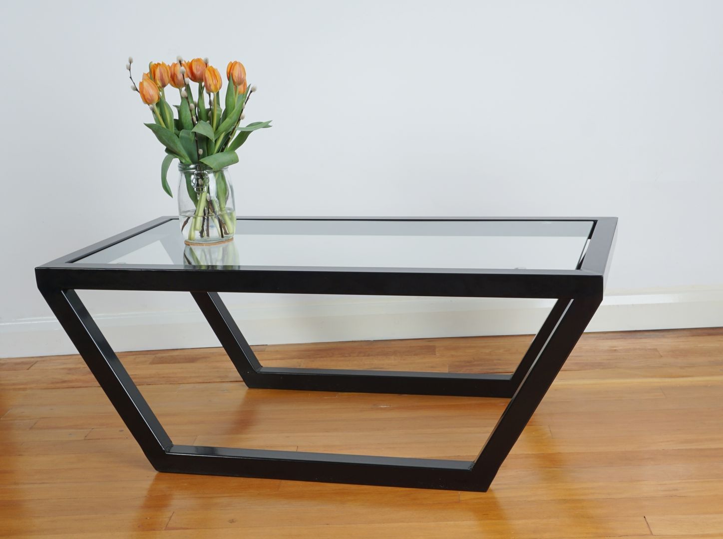 Glass and Steel Coffee Table Urban Metalworks Modern living room Side tables & trays
