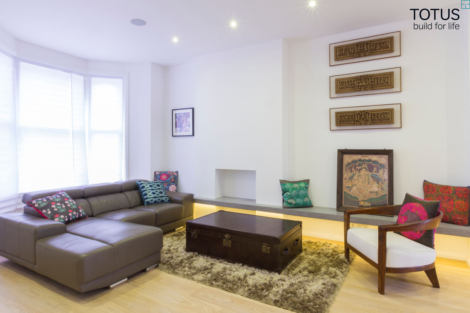 Property Renovation and Extension, Clapham SW11, TOTUS TOTUS モダンデザインの リビング