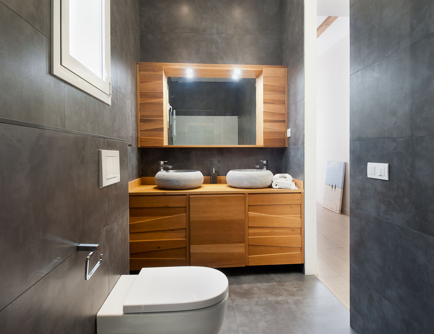 Baño en madera Markham Stagers Baños de estilo moderno Madera Acabado en madera