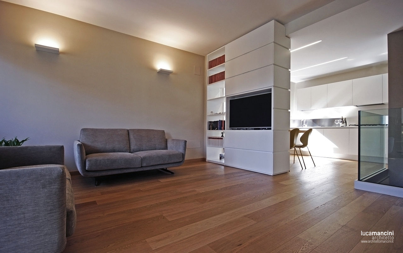 Casa in bifamiliare, Luca Mancini | Architetto Luca Mancini | Architetto Ruang Keluarga Modern
