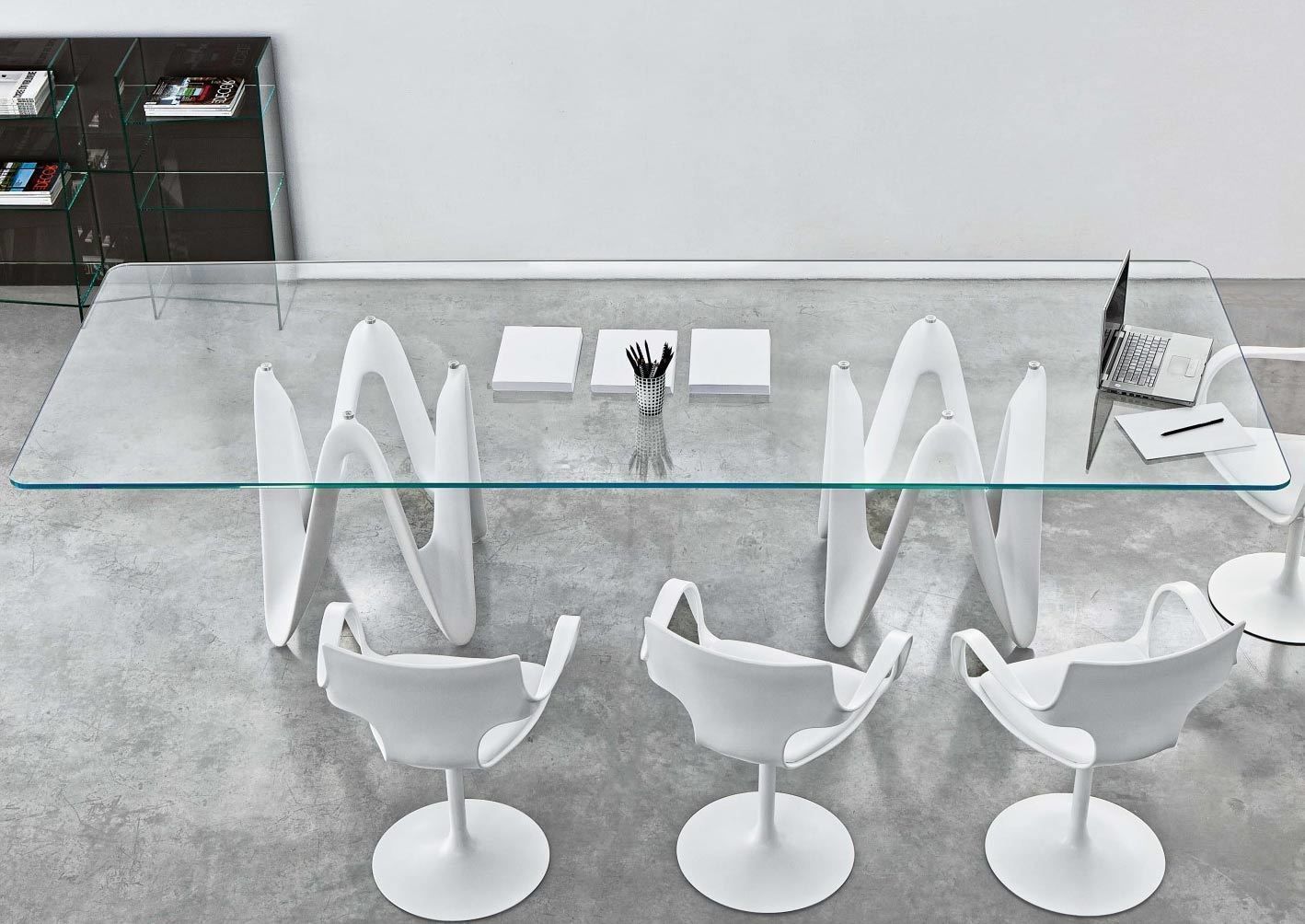 Lambda Glass Dining Table, Glassdomain Glassdomain Sala da pranzo moderna Tavoli