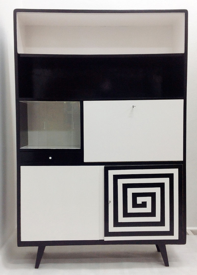 Kredens Black and White, Lata 60-te Lata 60-te Modern Dining Room Dressers & sideboards