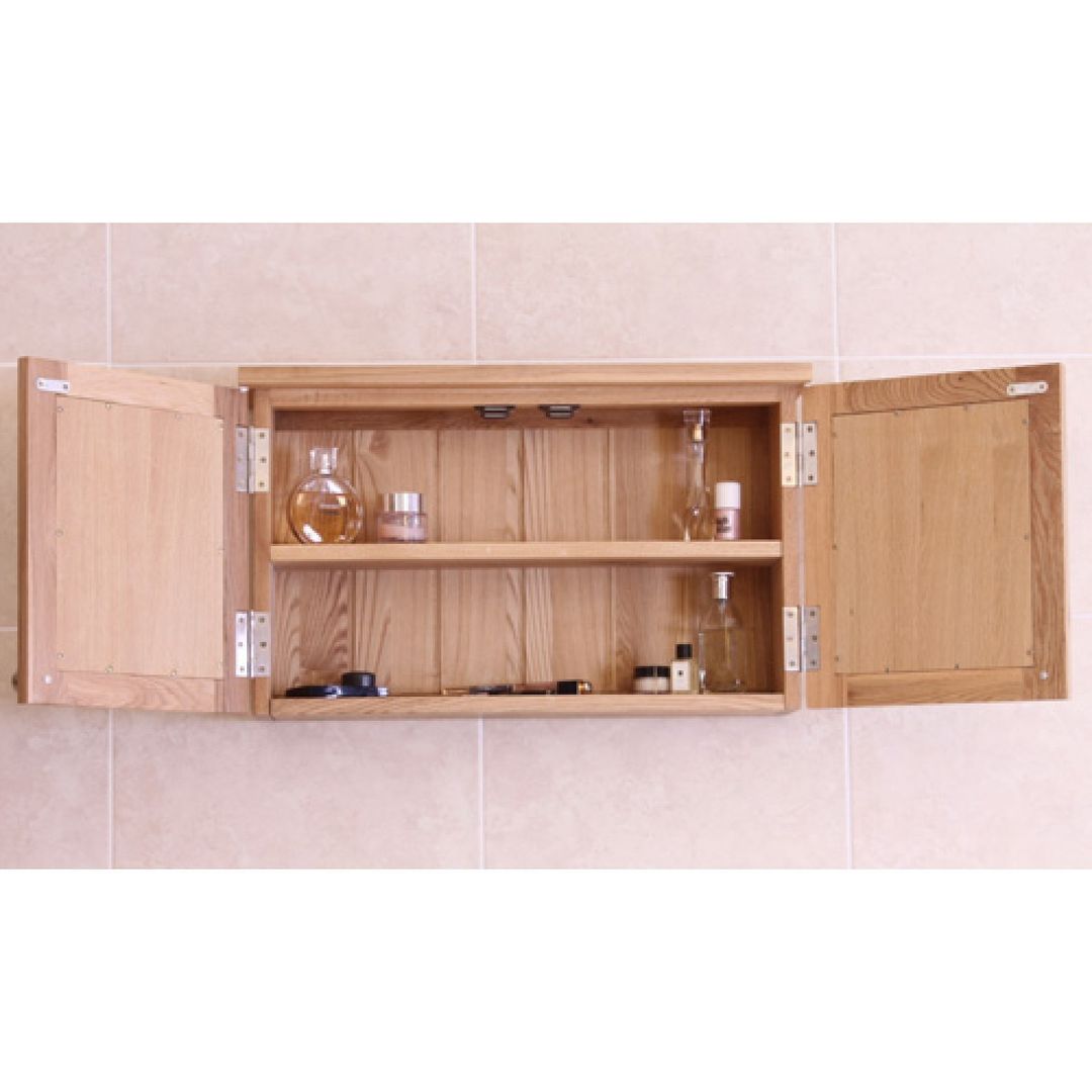 Bonsoni Mobel Oak Wall Mounted Bathroom Cabinet (Large) homify Country style bathroom Storage