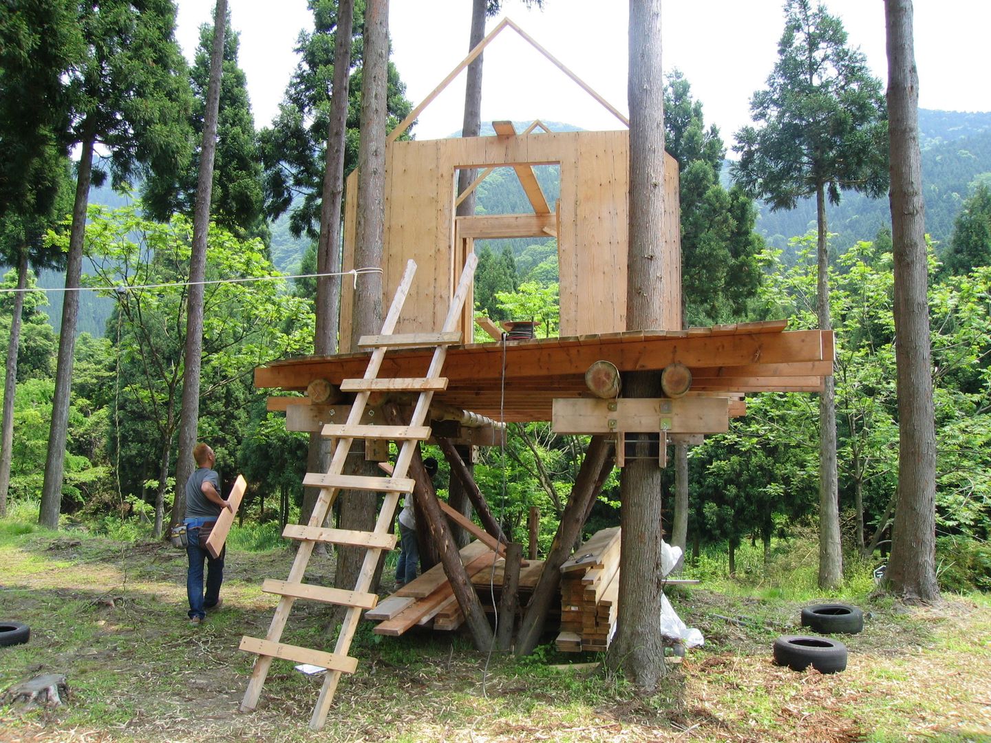 ツリーハウス, 迫田昌治建築設計事務所 迫田昌治建築設計事務所 Country style garage/shed