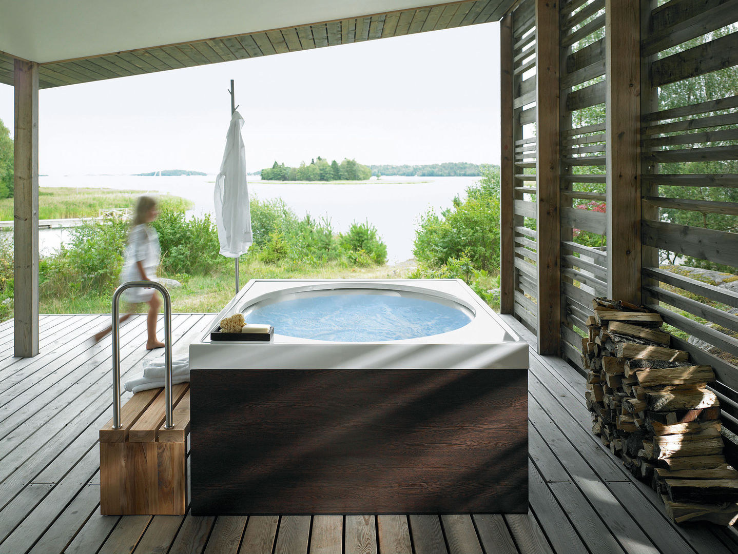 Un Balneario en el Jardín, Duravit España Duravit España ミニマルスタイルの プール