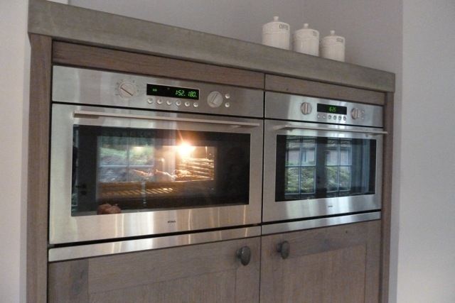 Oven en stoomoven de Lange keukens Landelijke keukens kasten,Hout,Huishoudapparatuur,Keukenapparaat,Vloer,rekken,Vloeren,vitrine,Gebouw,Groot apparaat