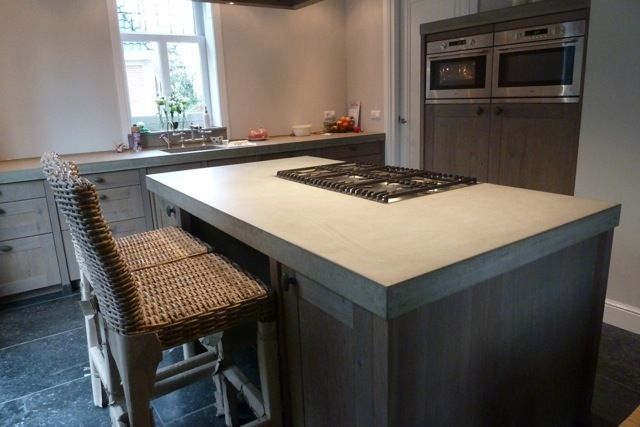 Project Achterhoek rustiek hout met beton, de Lange keukens de Lange keukens Country style kitchen