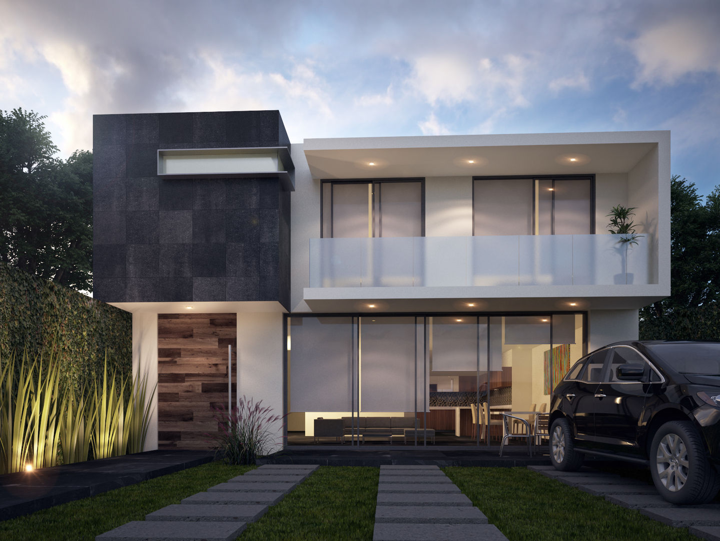 Atardecer, Global Render Global Render Minimalist balcony, veranda & terrace