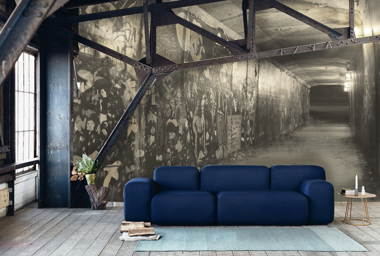 facile dire carta da parati..., Creativespace Sartoria Murale Creativespace Sartoria Murale Industrial style walls & floors Wallpaper