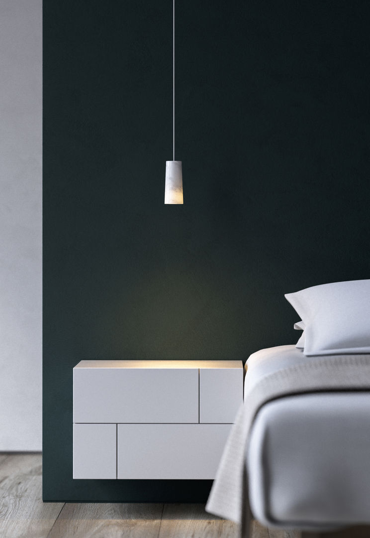 Core Pendant in Carrara marble Terence Woodgate Modern Bedroom Lighting