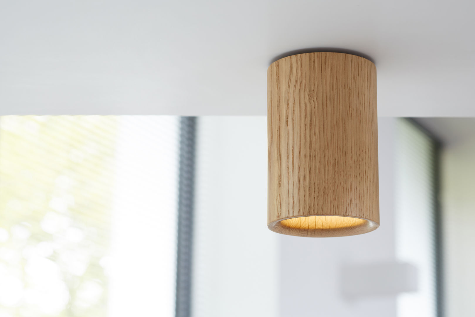 Solid Downlight Cylinder in Natural Oak Terence Woodgate Modern corridor, hallway & stairs Lighting