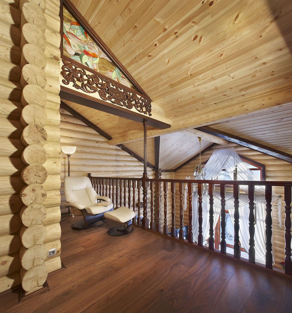 В гостях у белки, Архитектурная студия "Солнечный дом" Архитектурная студия 'Солнечный дом' Country style corridor, hallway& stairs