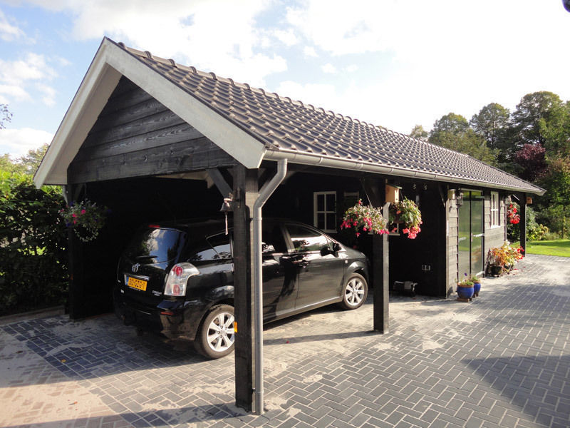 Houten garages, Geldersche Houtbouw Geldersche Houtbouw โรงรถและหลังคากันแดด