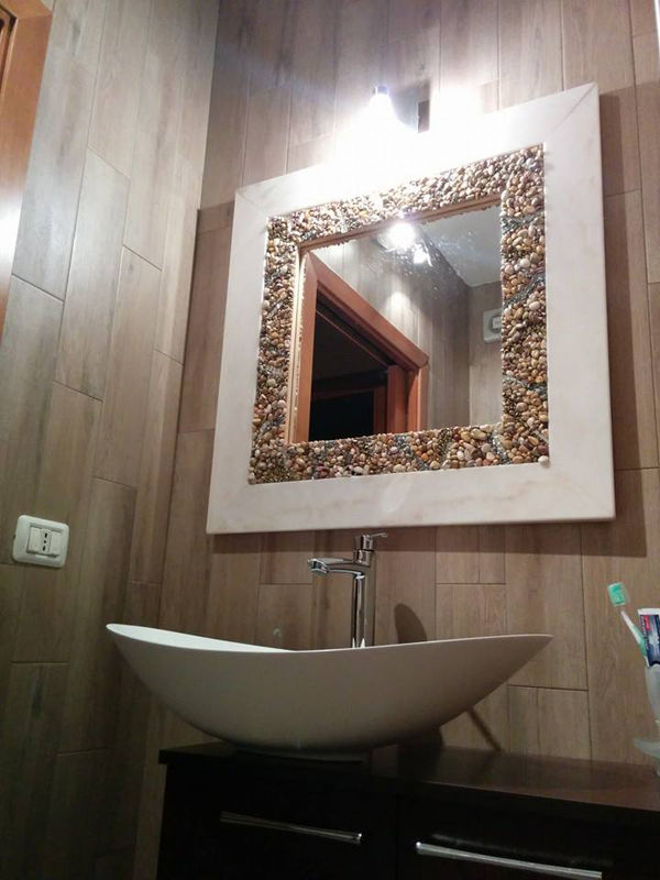specchiera e piatto doccia, Arte Del Mosaico Arte Del Mosaico Baños rústicos Espejos