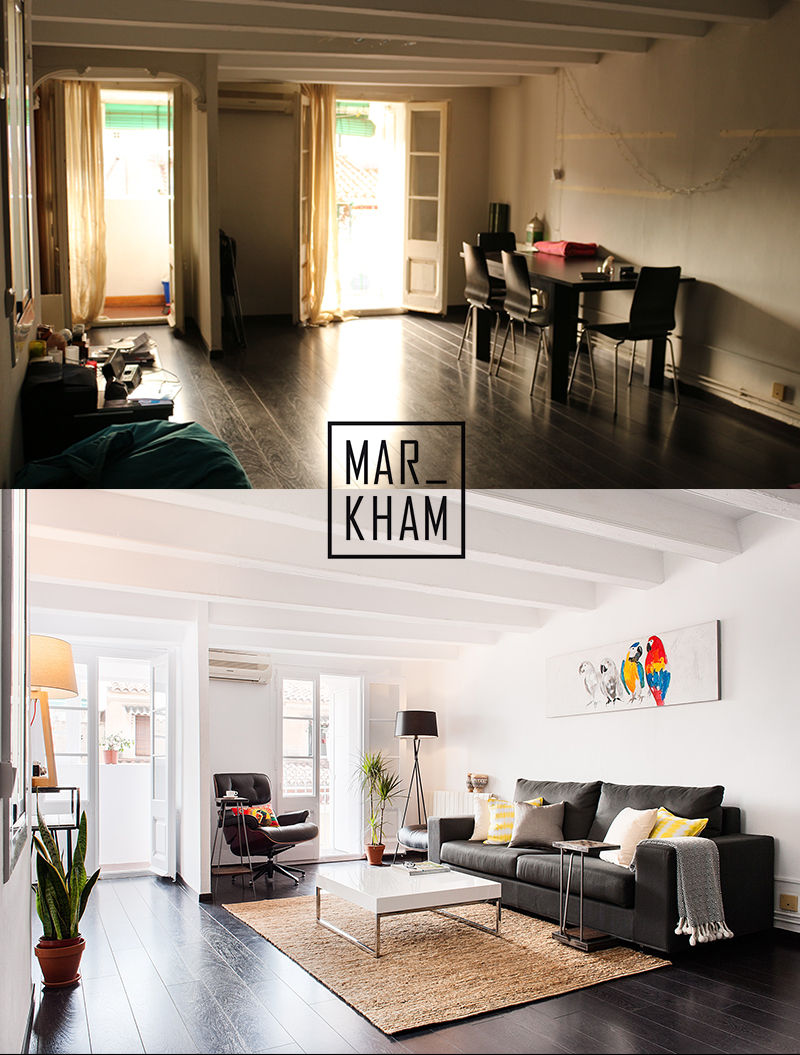 Home Staging Antes / Después: Salón Markham Stagers