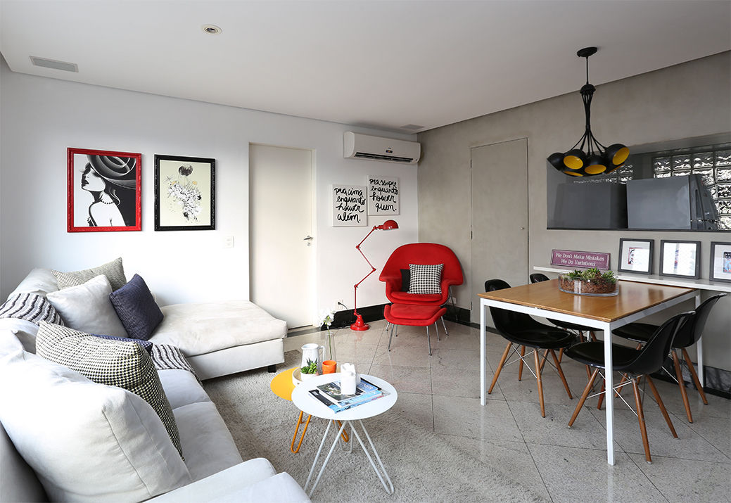 Apartamento RR, Duda Senna Arquitetura e Decoração Duda Senna Arquitetura e Decoração Ruang Keluarga Modern