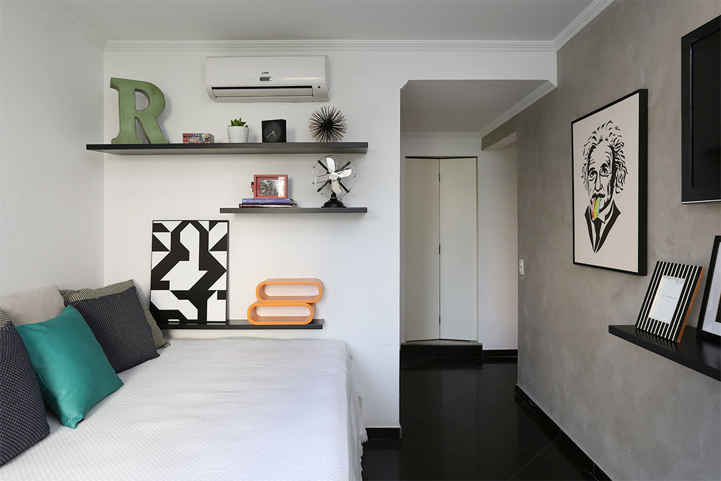 Apartamento RR, Duda Senna Arquitetura e Decoração Duda Senna Arquitetura e Decoração Nowoczesna sypialnia Akcesoria i dekoracje