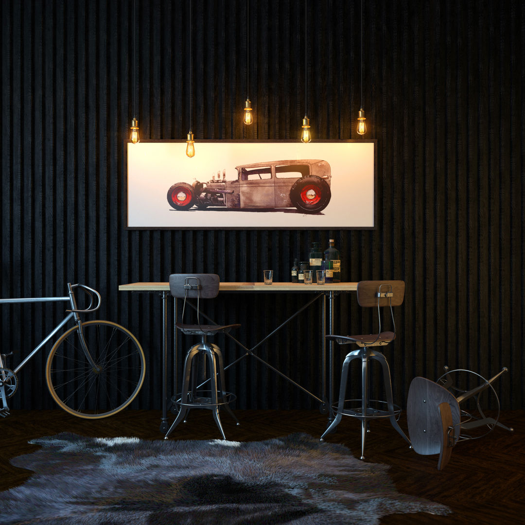 HotRod Bar, SVAI Studio SVAI Studio Garage/Rimessa in stile industriale Garage/Rimessa