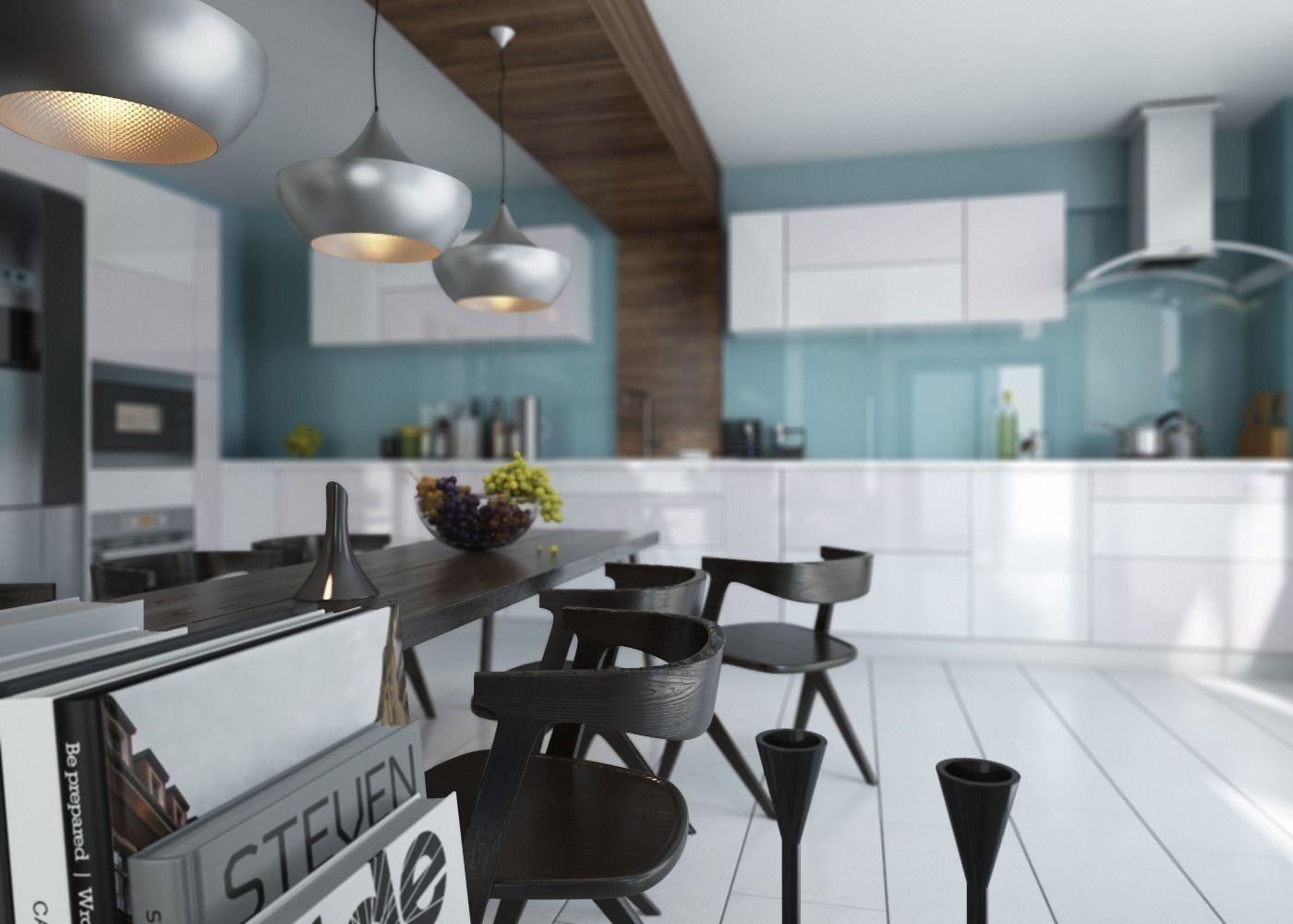 INTERIOR DESIGN FOR GULSEN AND HAMIT YALIMS HOUSE, ROAS ARCHITECTURE 3D DESIGN AGENCY ROAS ARCHITECTURE 3D DESIGN AGENCY Cocinas de estilo moderno