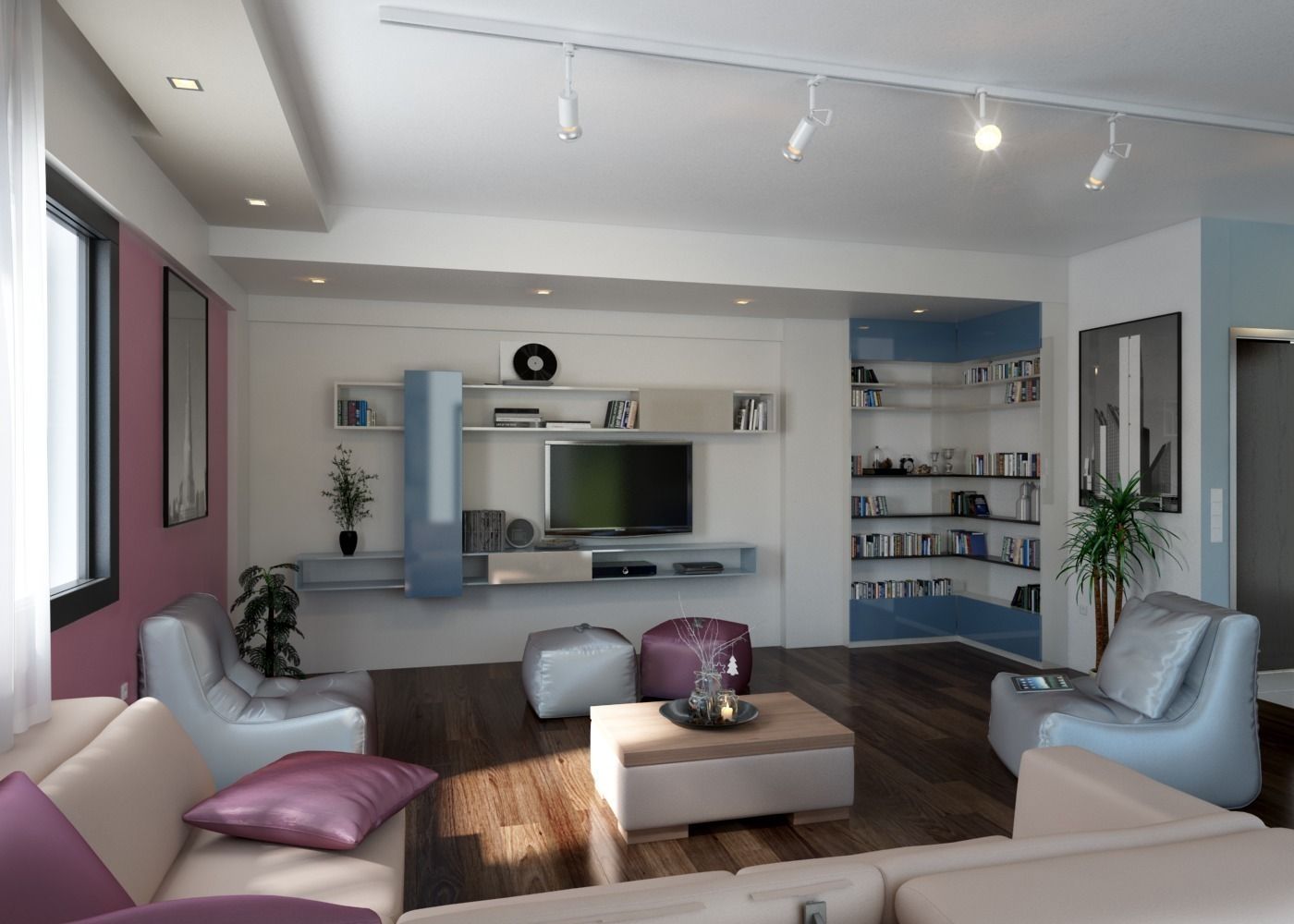 Living Room View ROAS ARCHITECTURE 3D DESIGN AGENCY Modern Oturma Odası