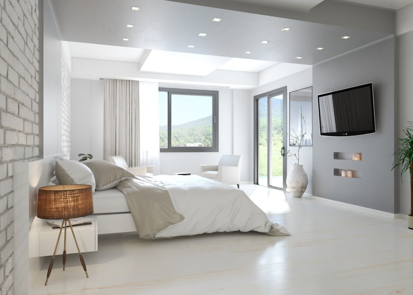 Bedroom View ROAS ARCHITECTURE 3D DESIGN AGENCY Modern Yatak Odası