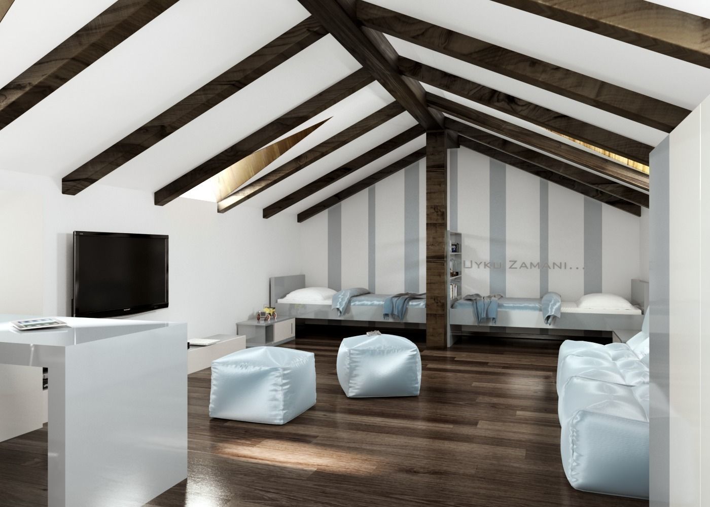 INTERIOR DESIGN FOR GULSEN AND HAMIT YALIMS HOUSE, ROAS ARCHITECTURE 3D DESIGN AGENCY ROAS ARCHITECTURE 3D DESIGN AGENCY Quartos de criança modernos