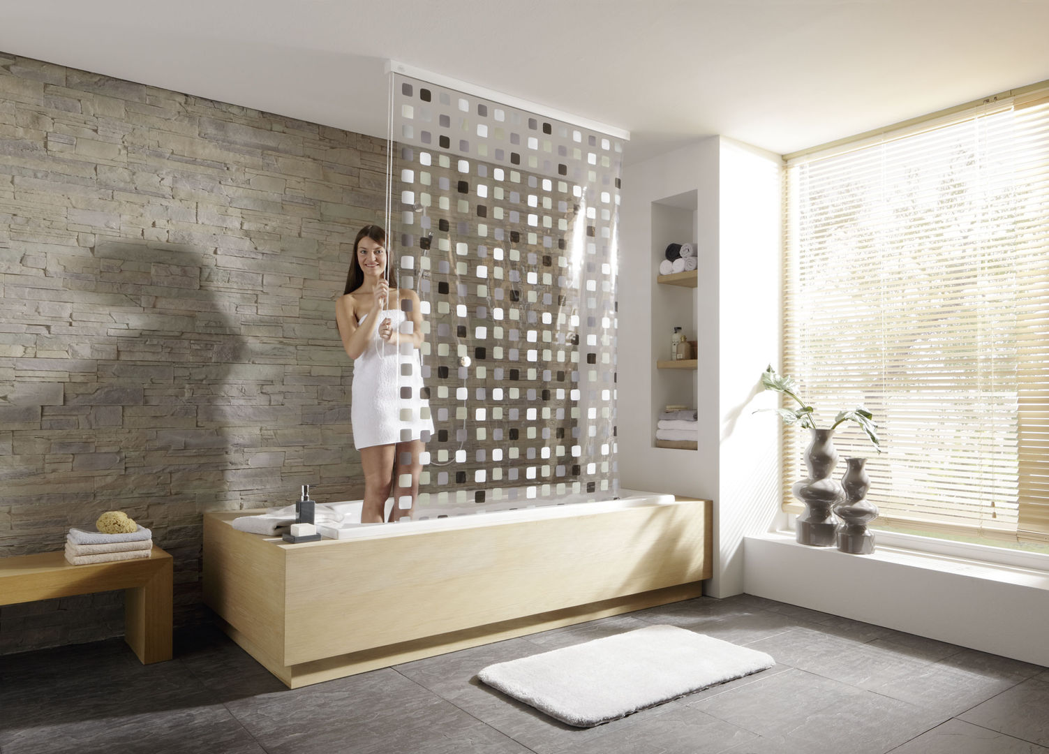 Bien commencer la journée !, Salle de Bains Déco.com Salle de Bains Déco.com Eclectic style bathroom Plastic Bathtubs & showers