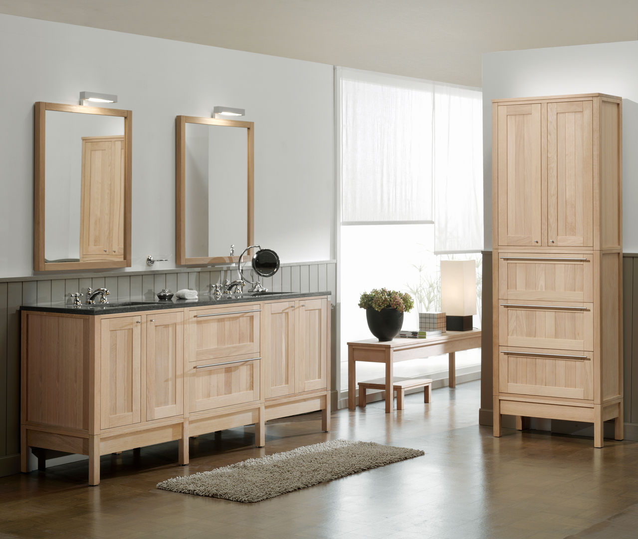 Echtholzbadmöbel aus der Serie Elements, F&F Floor and Furniture F&F Floor and Furniture Country style bathroom Storage