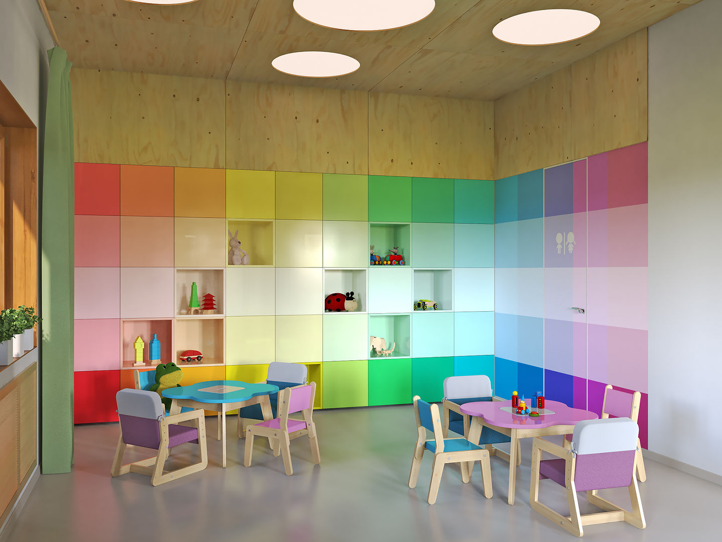 Kindergarten, Architectural Bureau DAOFORM Architectural Bureau DAOFORM Scandinavian style nursery/kids room