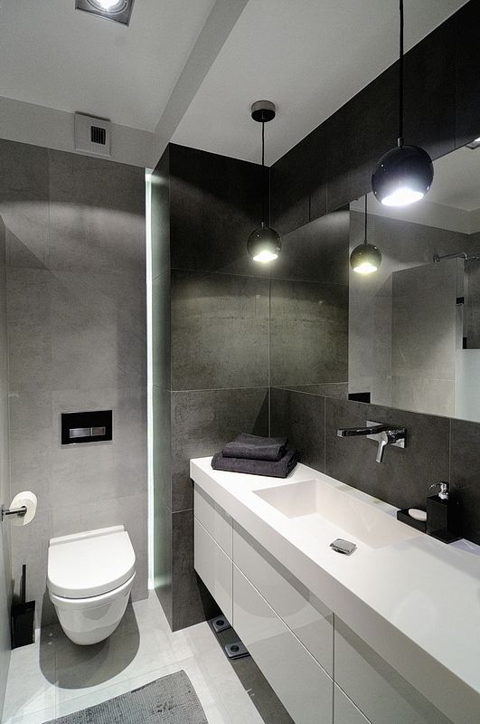 Beton udomowiony – czyli nowoczesne mieszkanie w Krakowie., ARTEMA PRACOWANIA ARCHITEKTURY WNĘTRZ ARTEMA PRACOWANIA ARCHITEKTURY WNĘTRZ Modern Bathroom