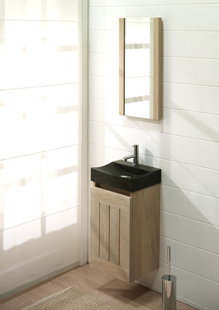 Gäste-WC aus Vollholz Base-Terra, F&F Floor and Furniture F&F Floor and Furniture Scandinavian style bathroom Sinks