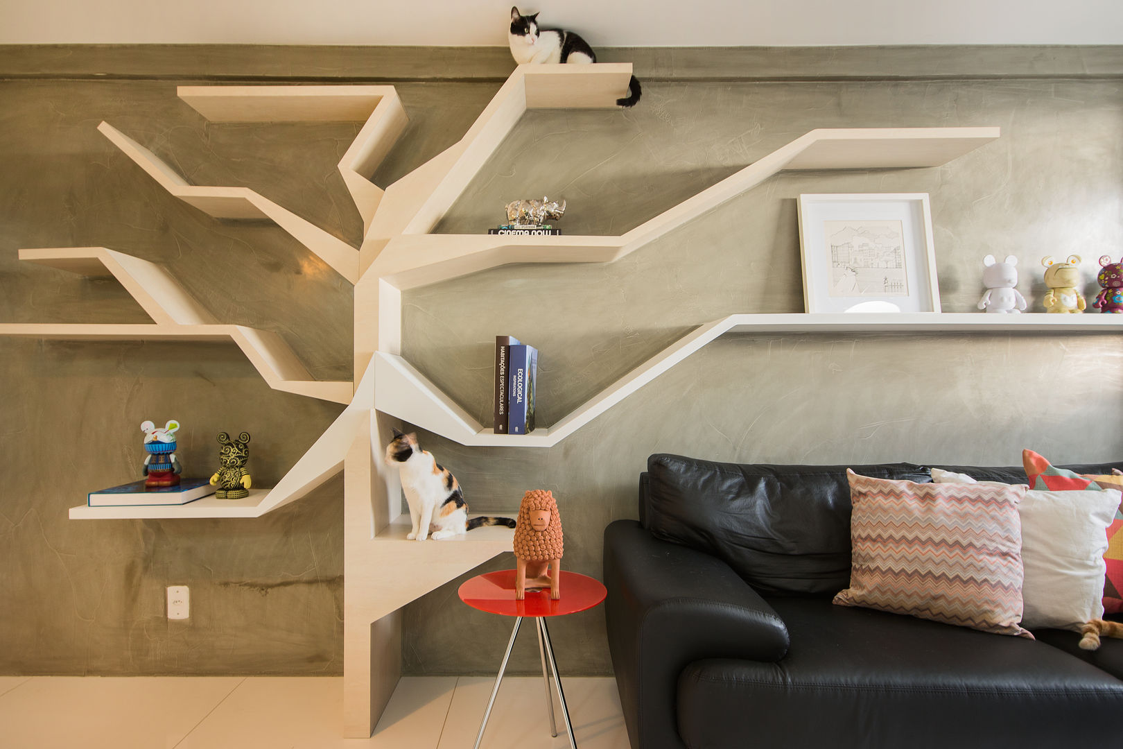 Sete Gatos em 50m² homify Salas de estar modernas