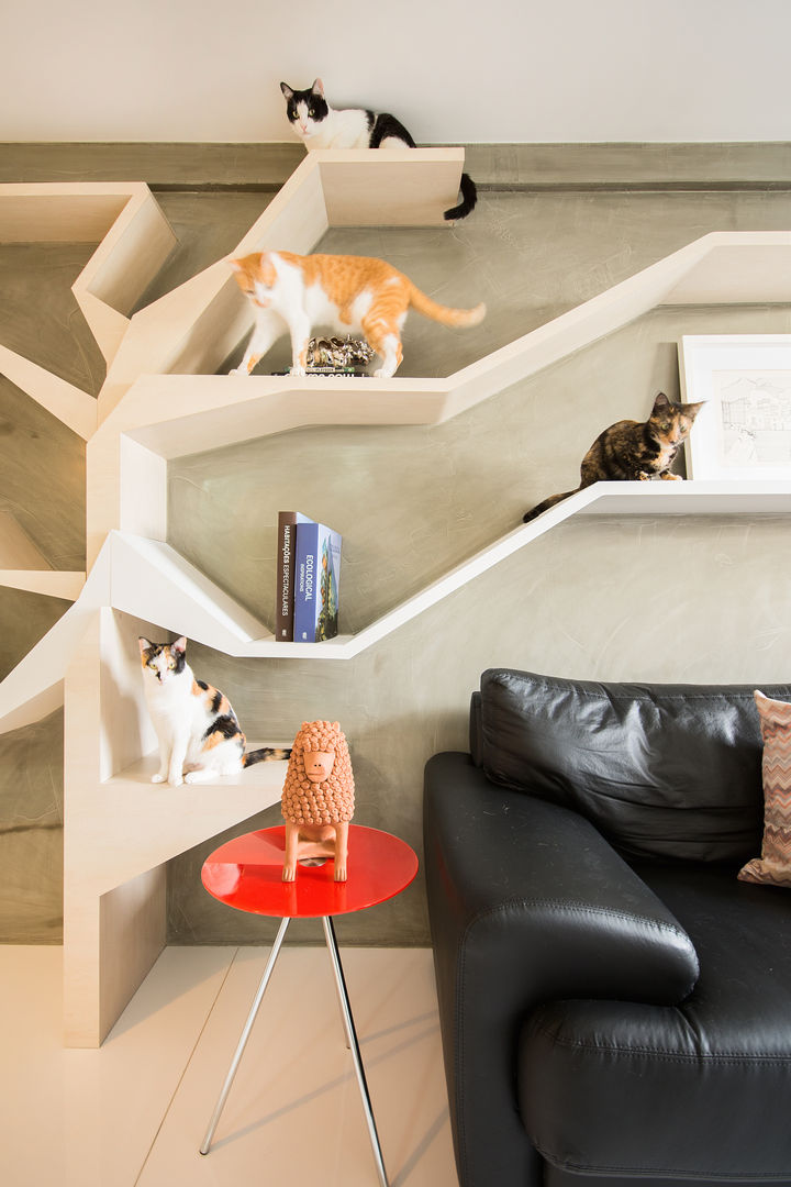 Sete Gatos em 50m² homify Salas de estar modernas