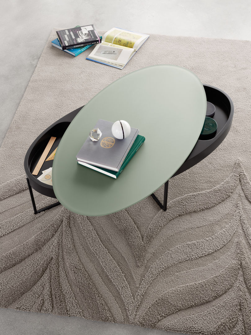 ROLF BENZ / couchtische, cuno frommherz product design cuno frommherz product design Ruang Keluarga Modern Side tables & trays