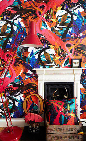 Kristjana S Williams, Andy Palmer Garden Wall Mural Dust Paredes y pisos de estilo tropical Papeles pintados