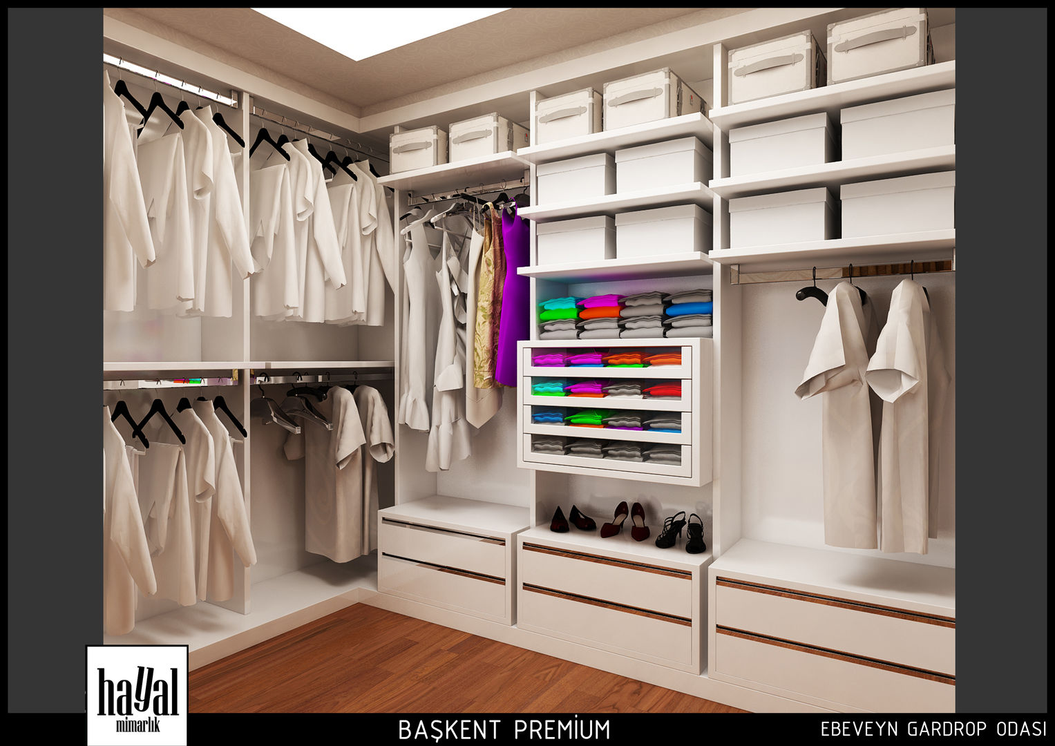 Başkent Premium Örnek Daire, Hayal Mimarlık Mühendislik Proje İnş.San. Tic. Ltd.Şti. Hayal Mimarlık Mühendislik Proje İnş.San. Tic. Ltd.Şti. Closets de estilo moderno Clósets y cómodas