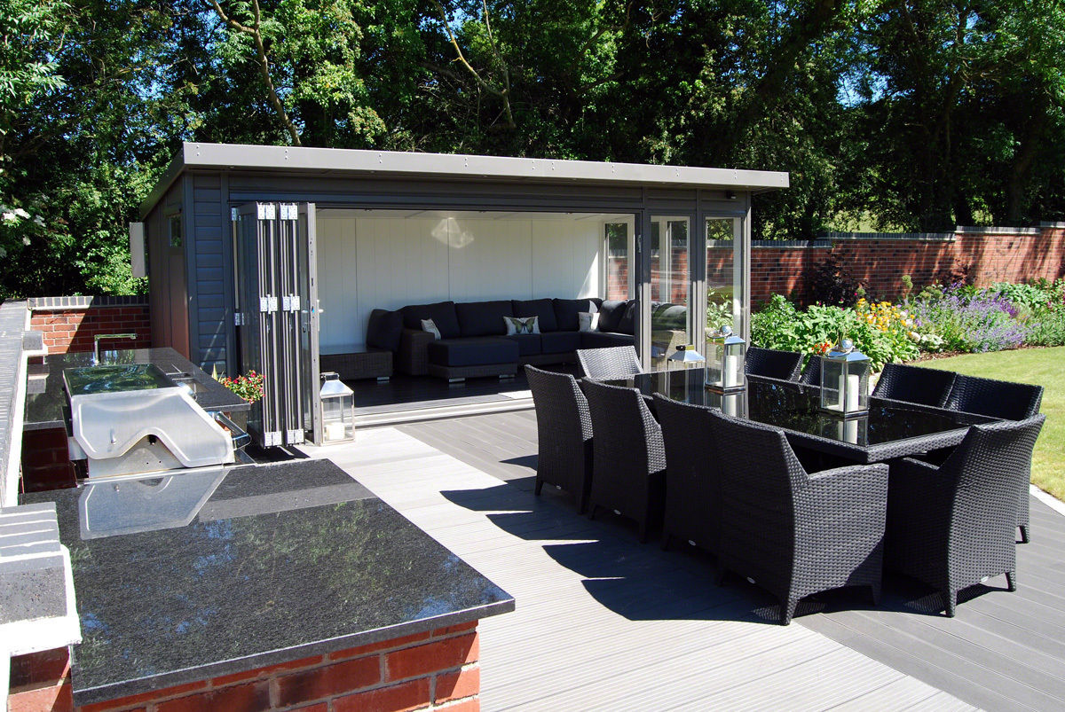 Outdoor dining and entertaining space Lush Garden Design Modern style gardens