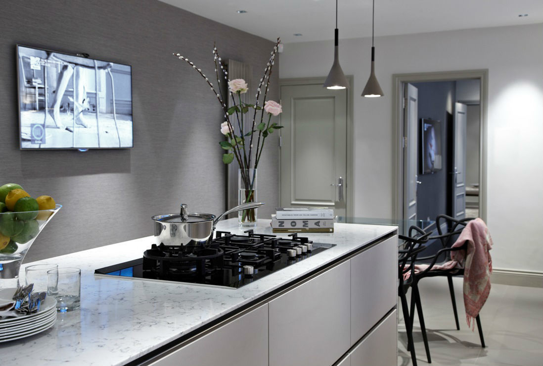 Upper Park, Loughton, Boscolo Boscolo Dapur Modern Bench tops