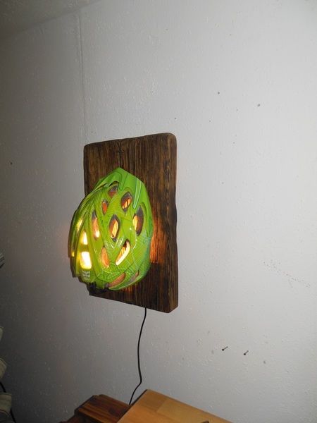 Lampe Upcycling !!, Holzsteinkunstobjekte Holzsteinkunstobjekte Pasillos, vestíbulos y escaleras eclécticos