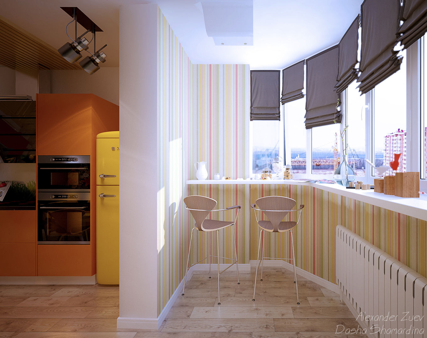 Дизайн кухни в современном стиле в ЖК "Панорама" Студия интерьерного дизайна happy.design Кухня в стиле модерн