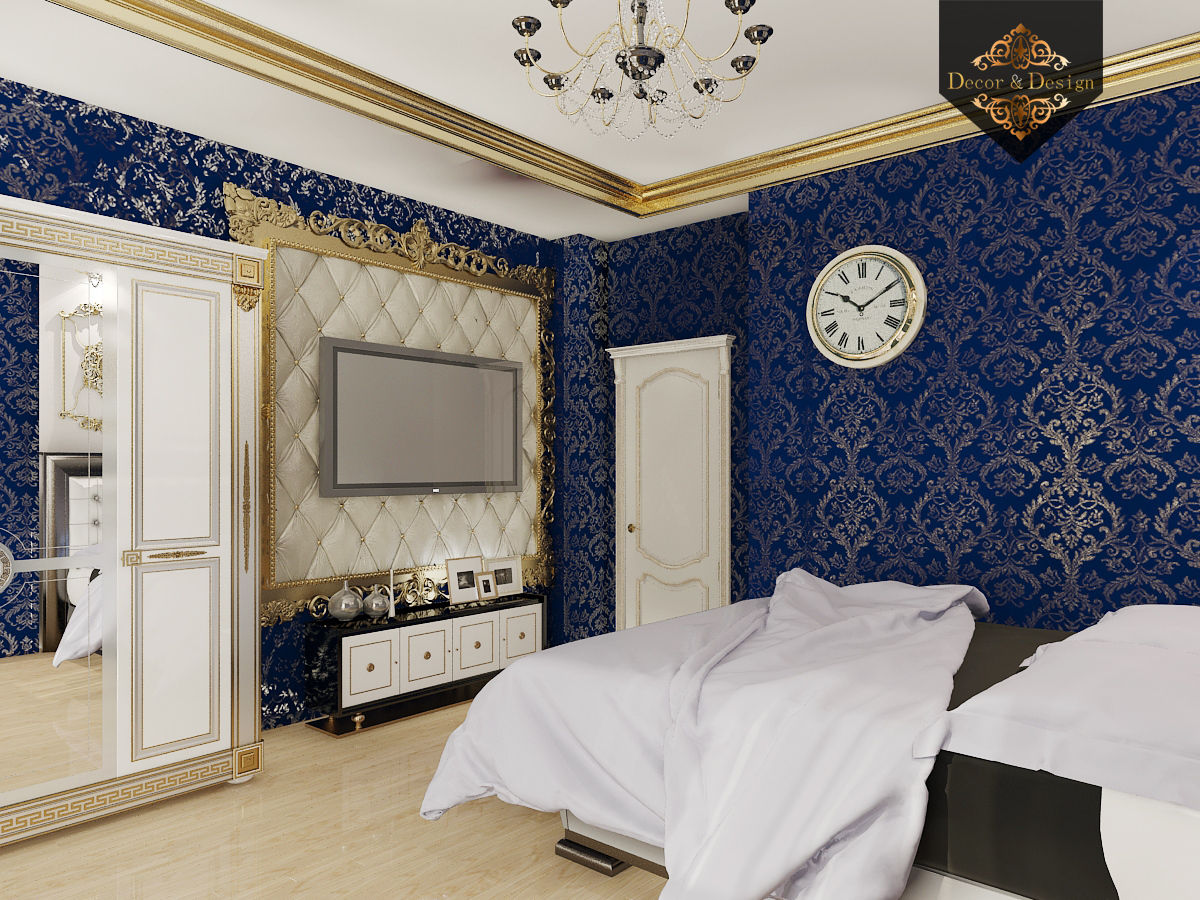 Золотая классика / трехкомнатная квартира в Казани по ул. Муштари, Decor&Design Decor&Design Classic style bedroom