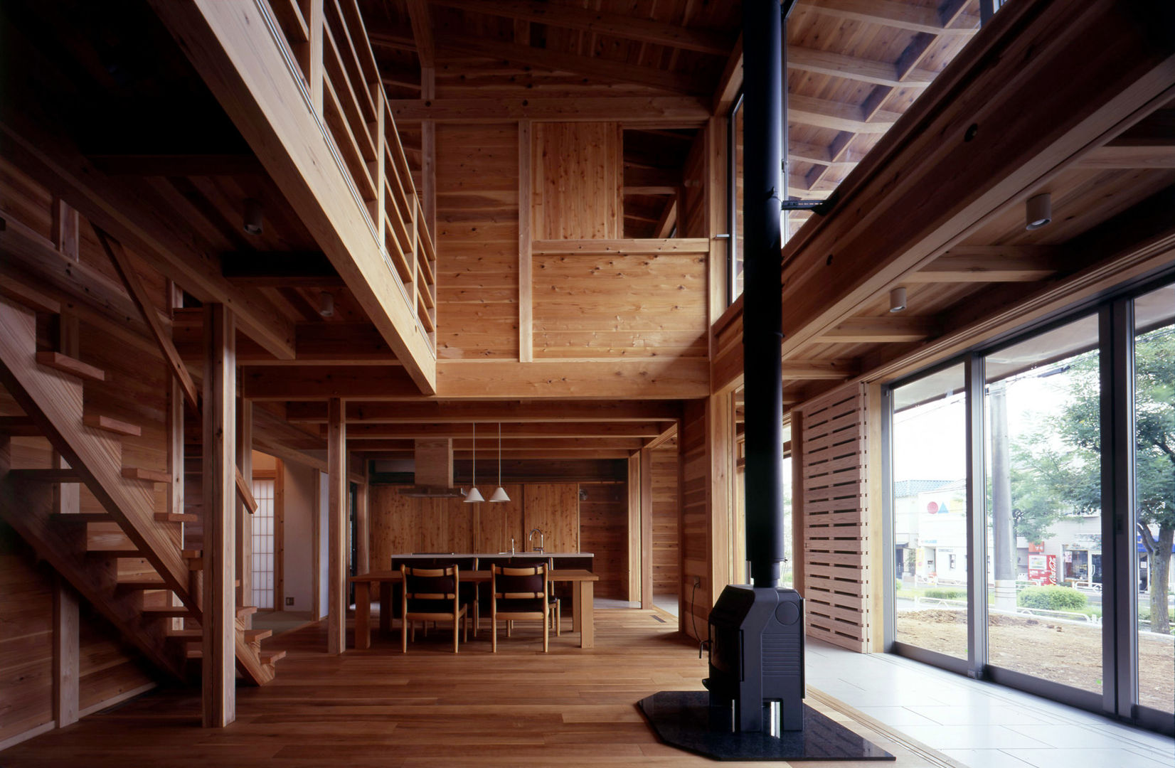 板倉の家, HAN環境・建築設計事務所 HAN環境・建築設計事務所 Eclectic style living room Wood Wood effect