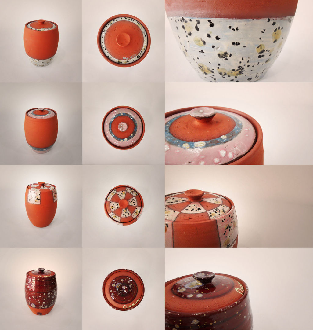 오색빛깔 옹기 항아리 , 하랑(HARANG ceramic studio) 하랑(HARANG ceramic studio) Cocinas de estilo rústico Cristalería, cubertería y vajilla