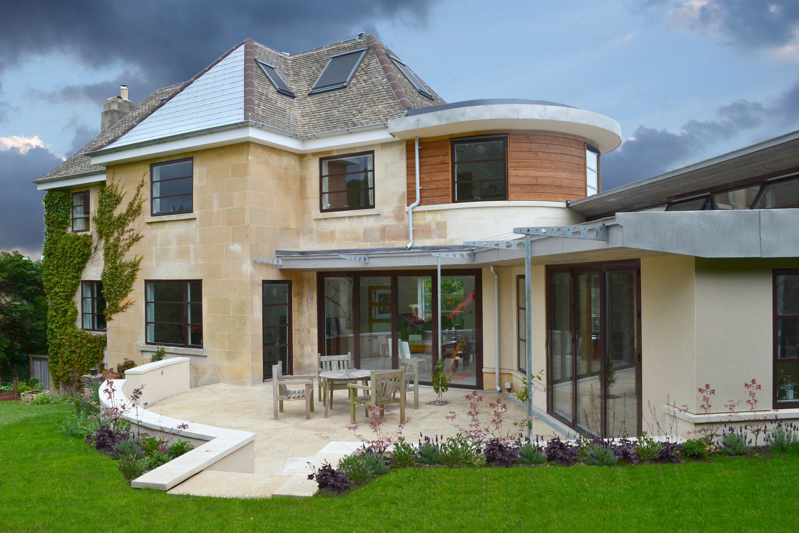 New landscaping around extension Hetreed Ross Architects Landhaus