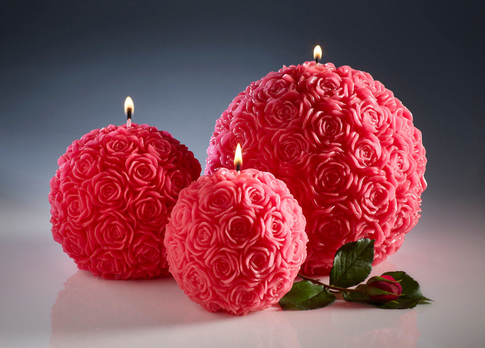 Red Rose Ball Candles Amelia Candles 客廳 配件與裝飾品