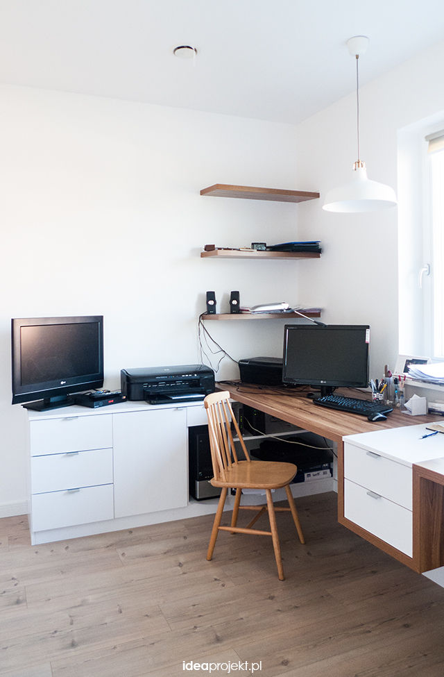 Home office, idea projekt idea projekt Scandinavische studeerkamer