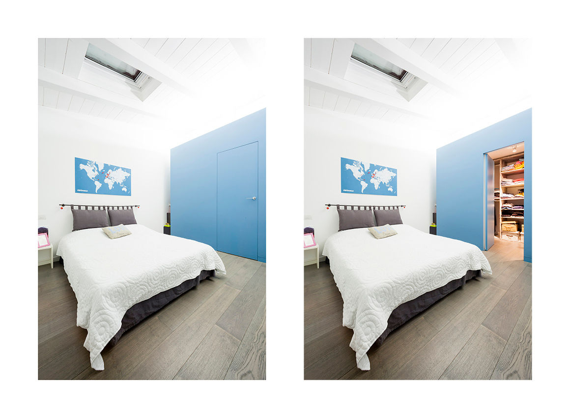 the blue whale, 23bassi studio di architettura 23bassi studio di architettura Camera da letto minimalista