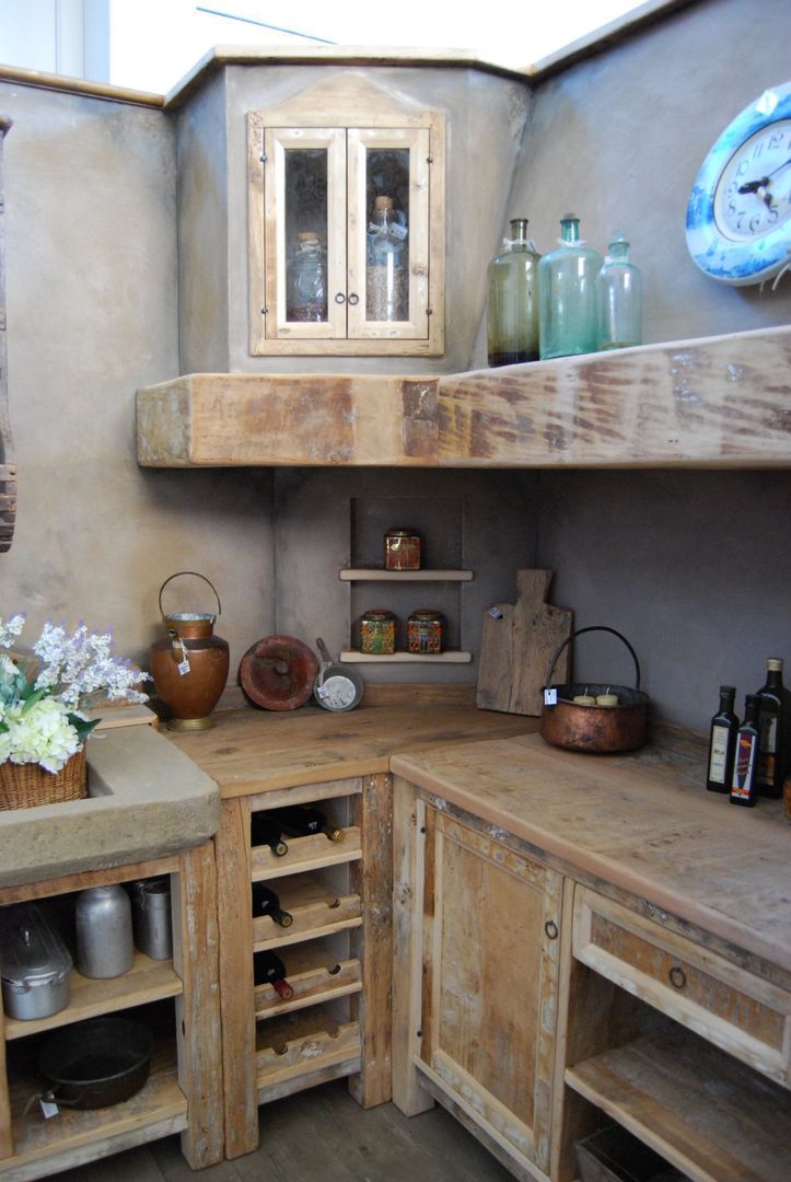 Cucina Country, Porte del Passato Porte del Passato Rustic style kitchen Cabinets & shelves