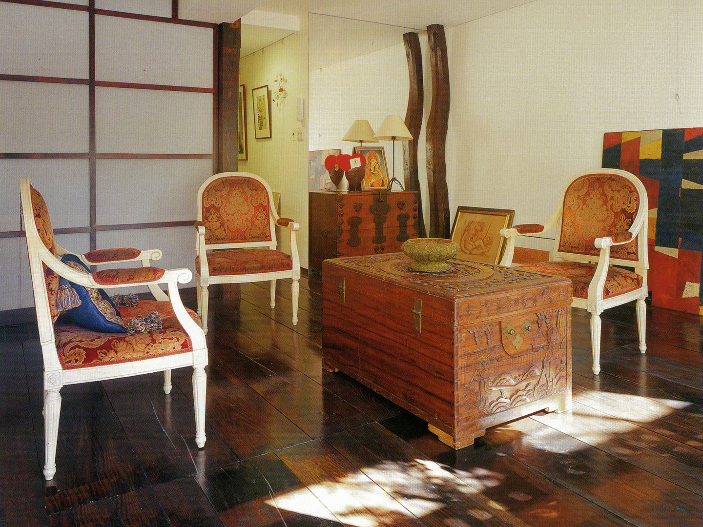 古民家の古材でマンションリフォーム, ユミラ建築設計室 ユミラ建築設計室 Classic style living room