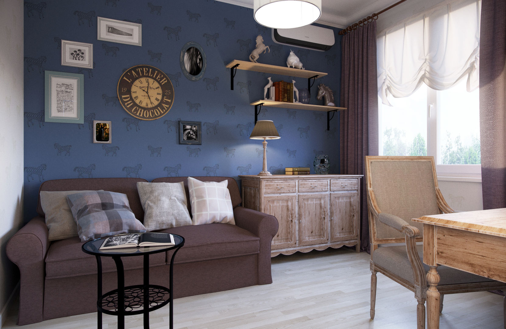 " Французский штрих " Квартира 68 кв.м, МО, Krupp Interiors Krupp Interiors Arbeitszimmer im Landhausstil